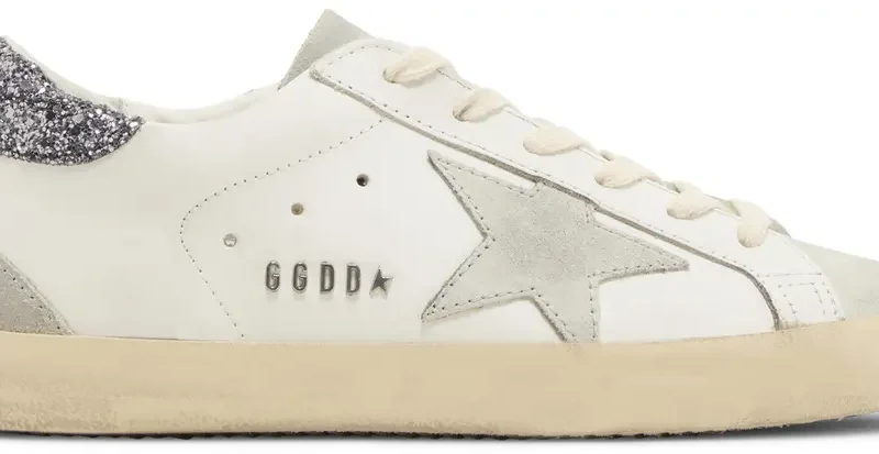 Golden Goose Superstar White Grey Glitter