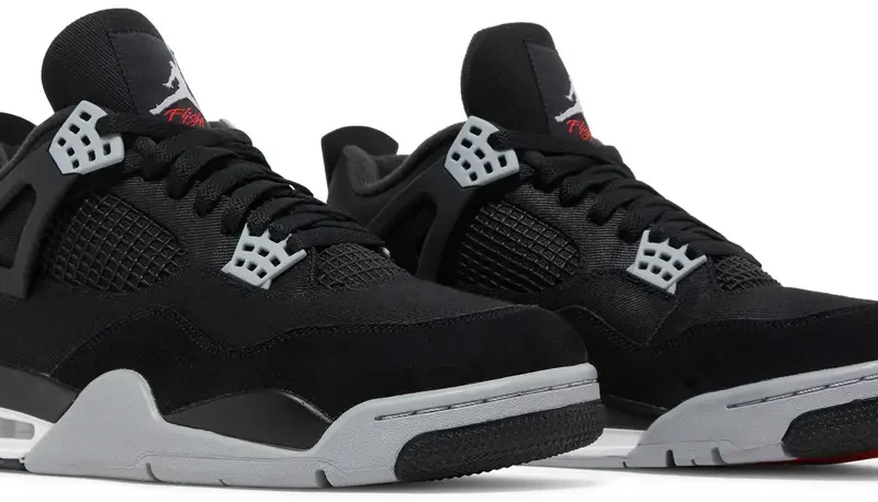 Alternative view of Air Jordan 4 Retro Black Canvas