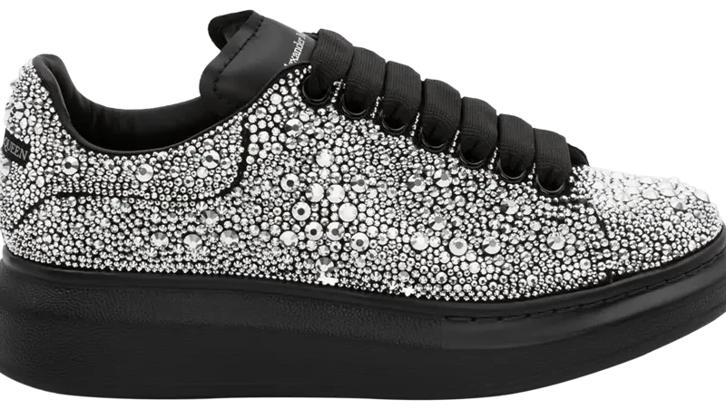 Alexander McQueen Oversized Sneaker 'Black Silver Crystal'