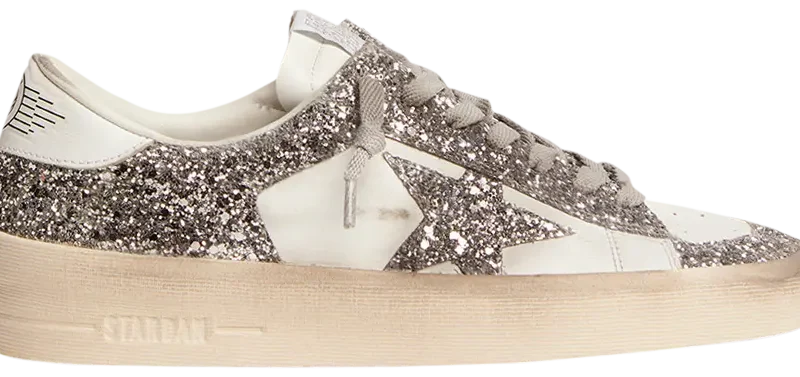 Golden Goose Stardan White Silver Glitter